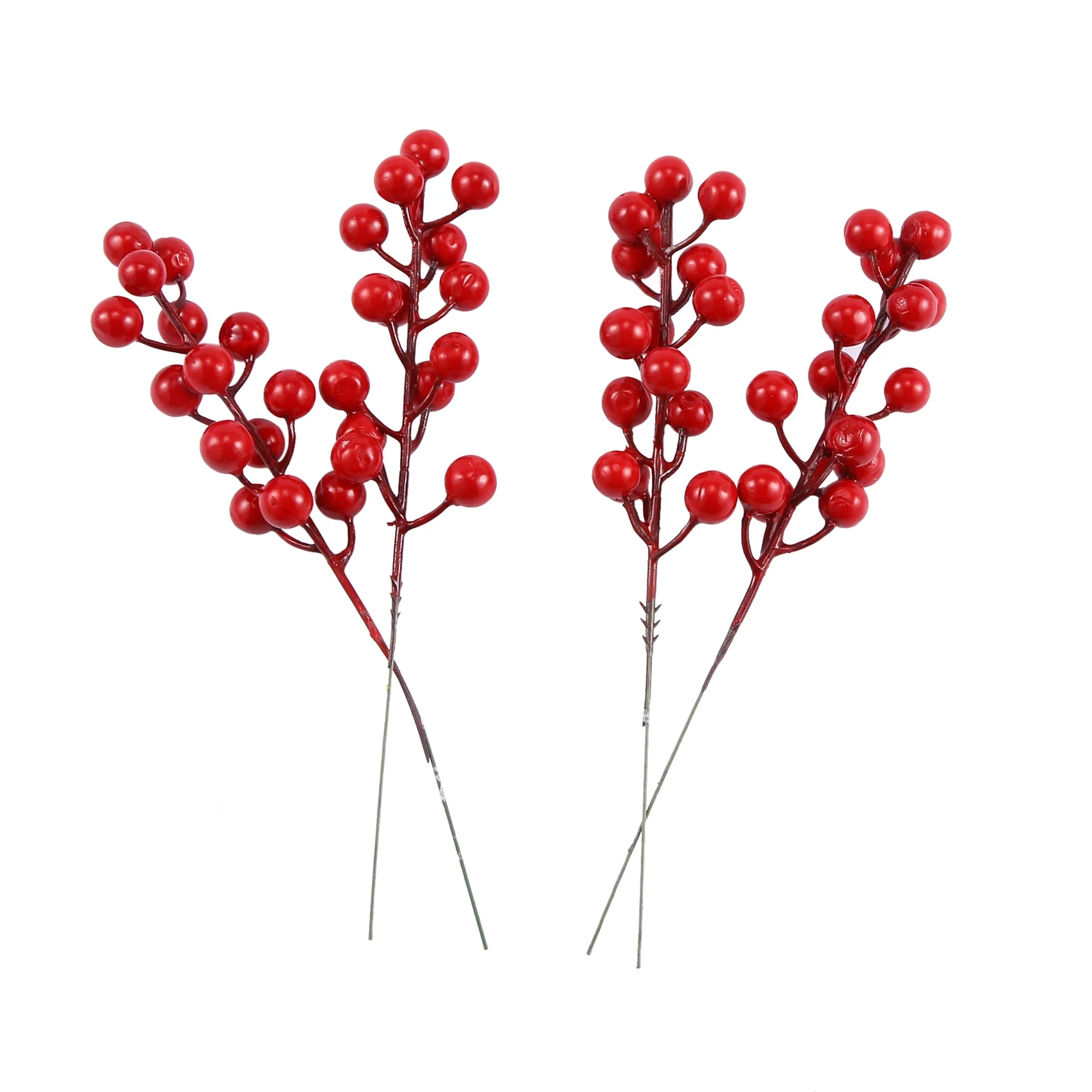 20 Pack 8inch Artificial Christmas Red Berries Stems for Christmas Tree Ornaments DIY Xmas Wreath Holiday and Home Decor