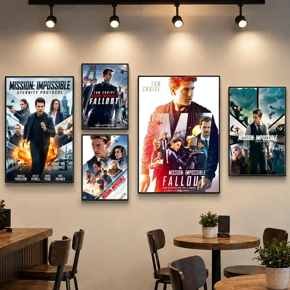 Movie Mission: Impossible Poster PP Paper Wall Art for Living Rooms Bars Cafes Stylish Home Decor Gift