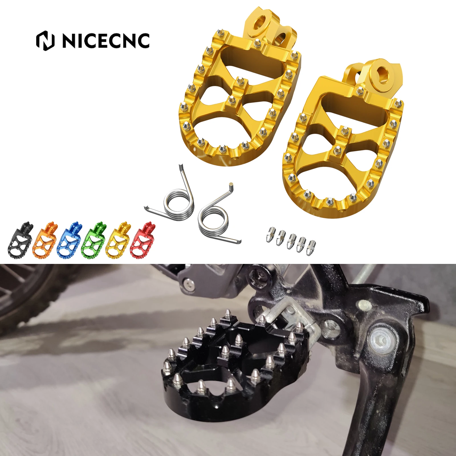 

NICECNC For Suzuki RMZ 450 2018-2024 RMZ 250 2010-2024 RMX 450Z 2010-2019 57mm Foot Pegs Footrest Pedals RM-Z 250 RM-Z 450