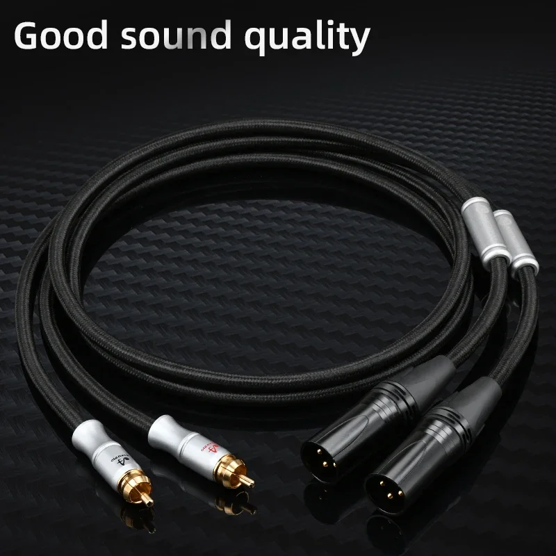 One Pair HiFi RCA To XLR Cable 6N OFC  Dual XLR To Dual RCA Mixer HIFI Amplifier Audio Cables