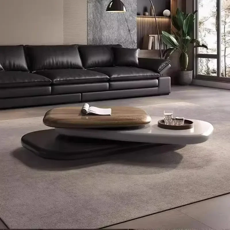 Italian minimalist rotating coffee table living room home designer special-shaped tea table