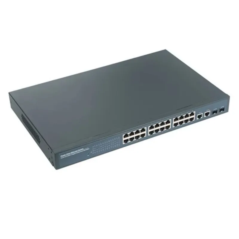 Realtek 1000Mbps Rede 24 Portas Poe Ethernet Switch Com 2 Gigabit Combo 48V Para Câmera IP