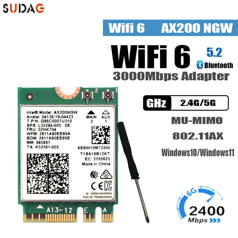 Tri band Intel AX210 wireless AX210NGW 5374Mbps 802.11AX wireless Wi-Fi 6 AX200 AC9260 8265 8260 7265 7260 3168 3165 3160 M. 2