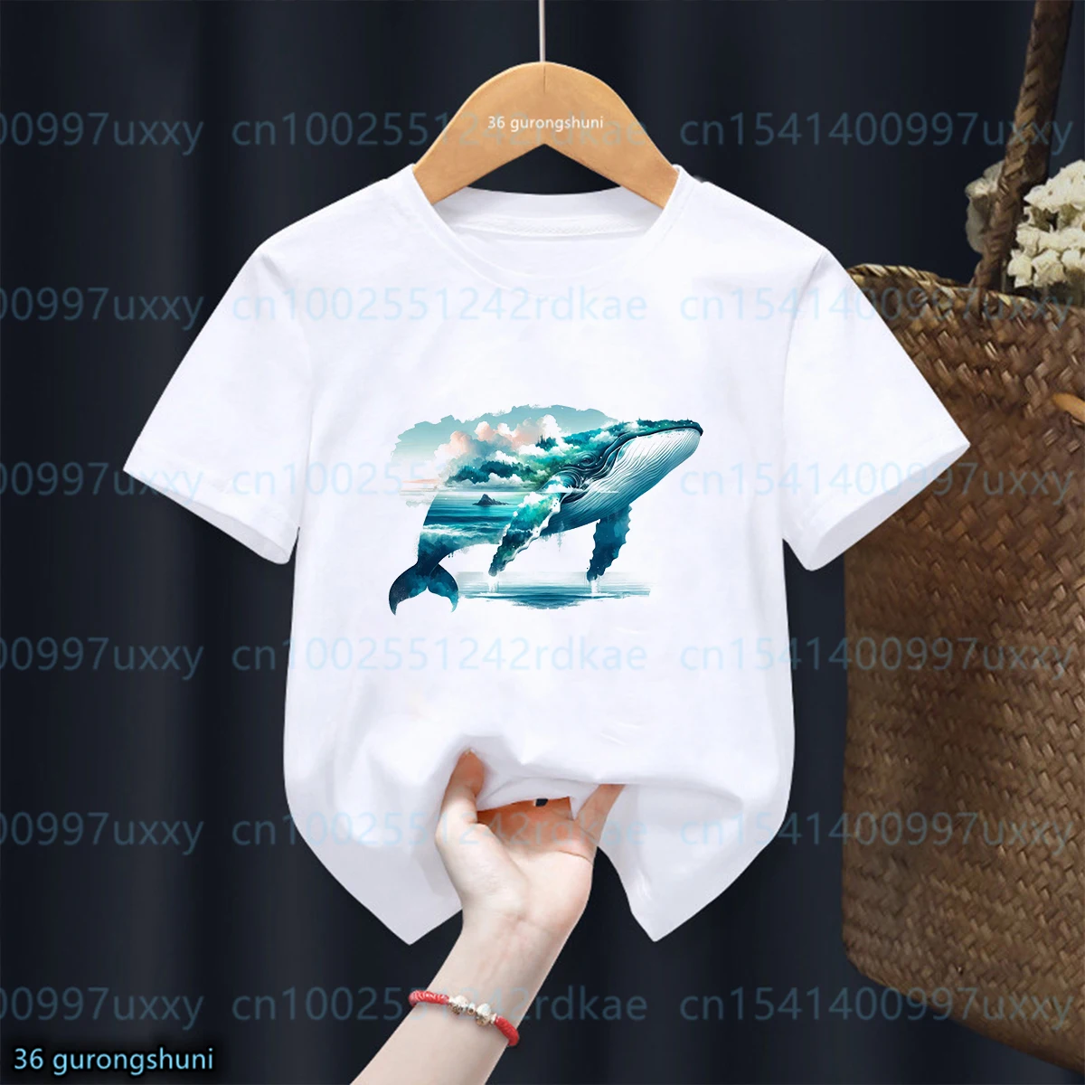 New Summer Style Boys Tshirt funny Killer Whale Graphic dolphin Printed Kids Tshirt Fashion Trendy Boys/Girls Universal Clothing