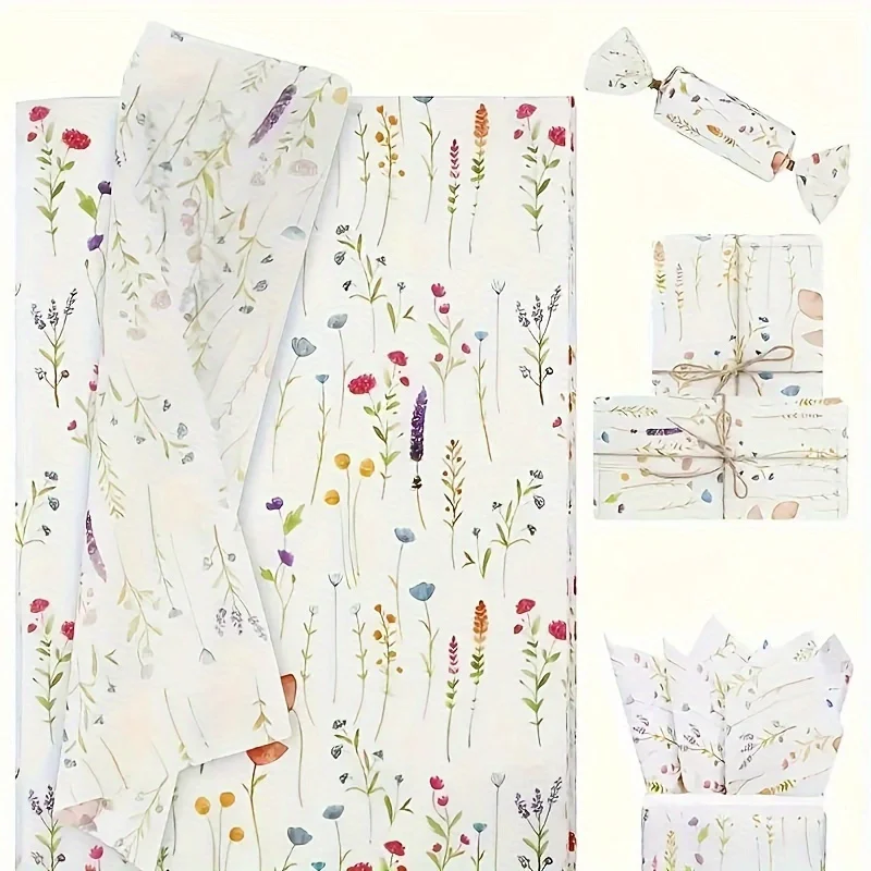 مجموعة ورق تغليف زهور نابضة بالحياة مكونة من 10/30 قطعة - مثالية لحفلات الزفاف وأعياد الميلاد والحفلات |   مثالية لتغليف الهدايا والديكورات