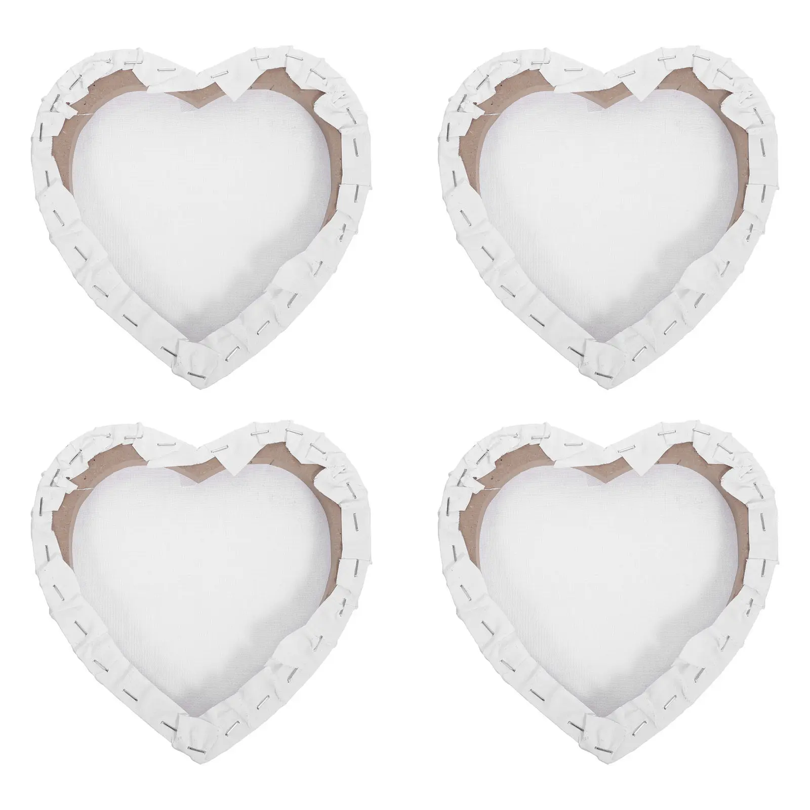 4Pcs Blank Canvas For Painting For Bedroom Wall Art Christmas Handmade Decoration Heart Shaped Frame Picture Framed