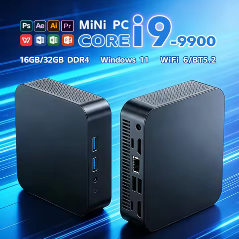 NEW Core i9-9900 Portable Mini PC Computer Windows 11 16GB/32GB 1/2TB SSD Gaming Computer WiFi 6 USB office Mini Desktop