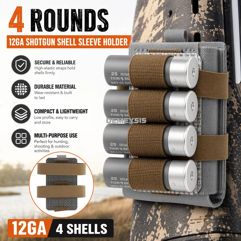 4 Rounds Shell Sleeve Storage Card Strip Tactical Shotgun Shell Holder for 5.56/7.62 Magazine Pouch Fixed Case Expansion