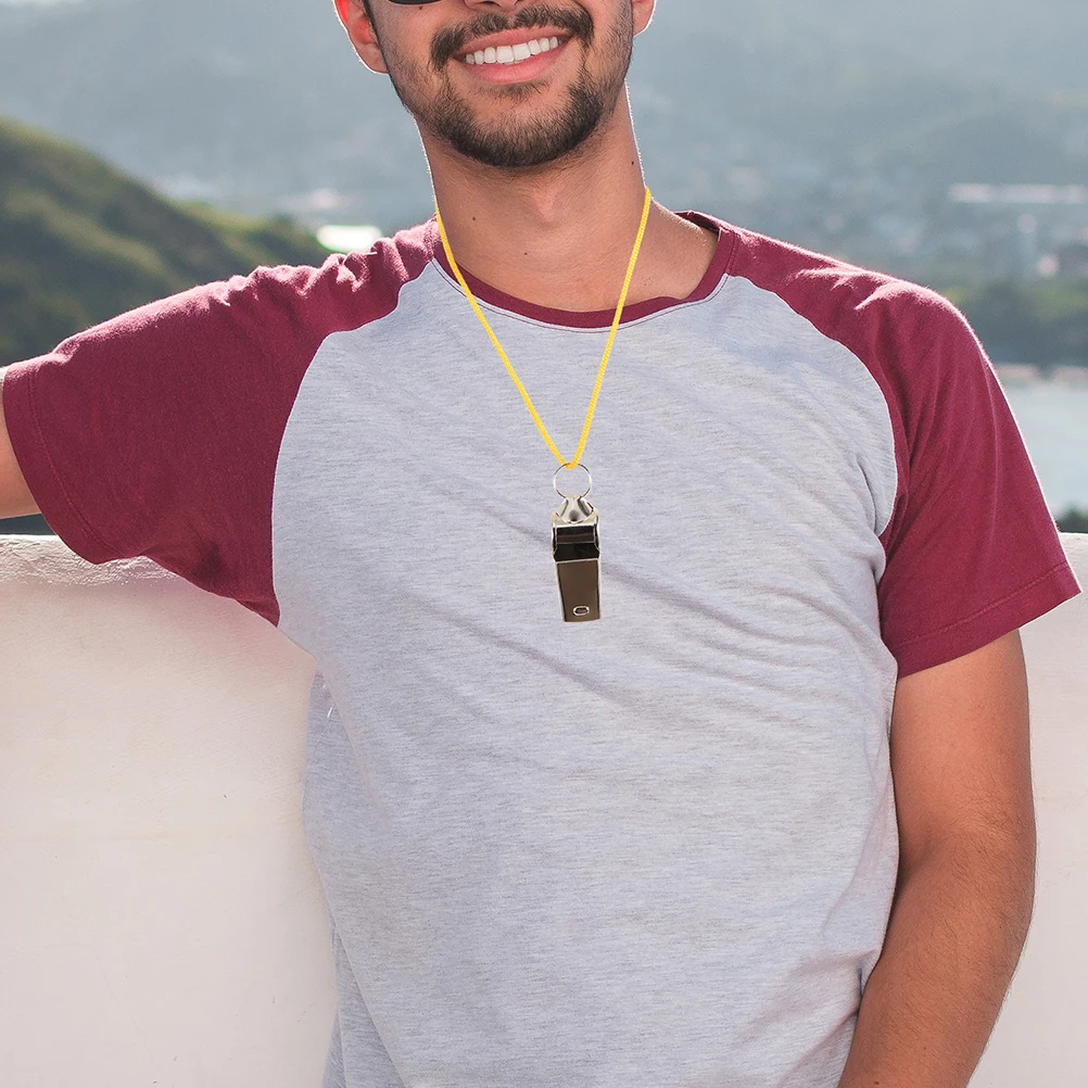 

12 Pcs Sports Whistle Soccer Football Basketball Fox with Rope Whistles Lanyard Referee Stainless Steel Camping