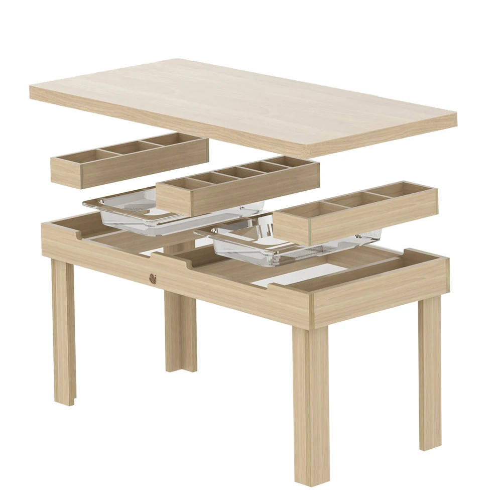 

Factory Wooden Children's Table Play Sand Indoor Sensory Sand and Water Multifunction Tables