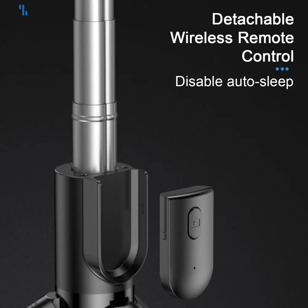 安定した三脚付きのステンレス鋼の自撮り棒,取り外し可能なワイヤレスリモコン,ライトデザイン,耐久性のある旅行