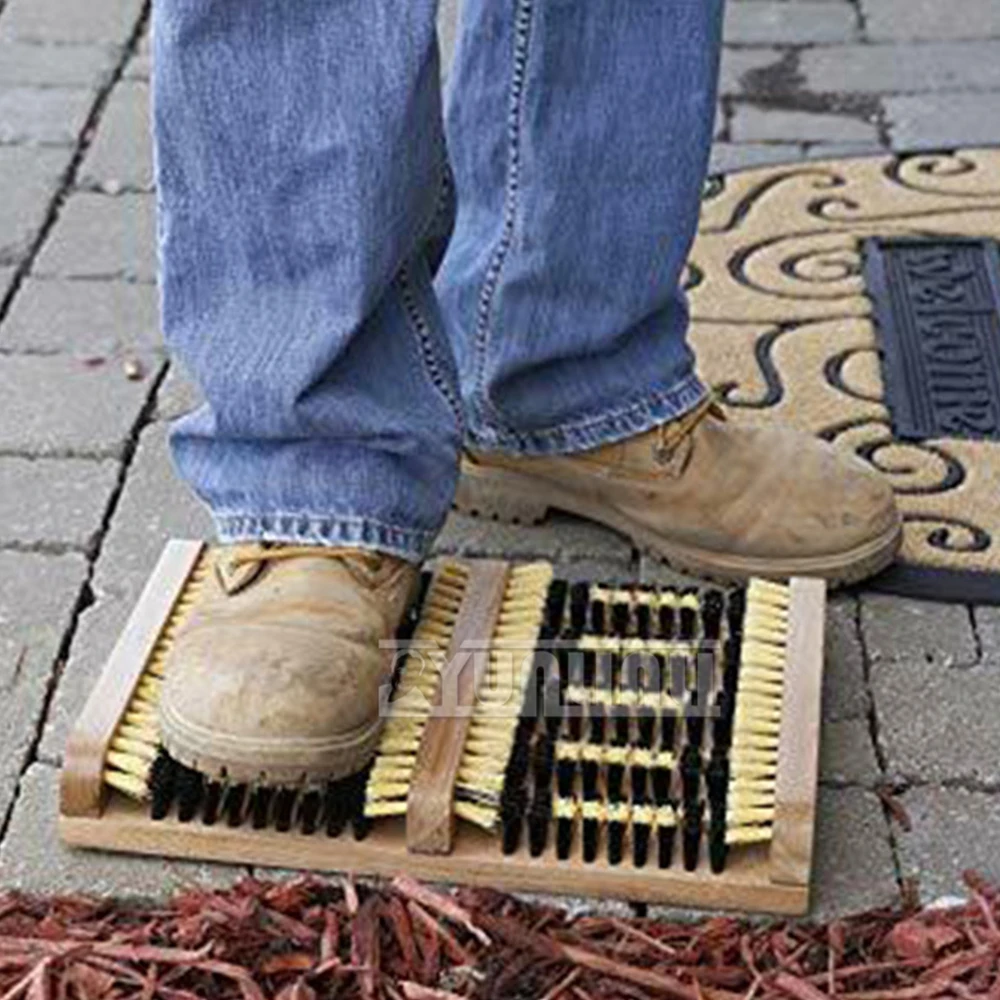 Outdoor Wooden Shoe Brush Courtyard Shoeshine Polisher Garden Shoe Sole Cleaning Tool Mud and Snow Removal Shoe Brushes