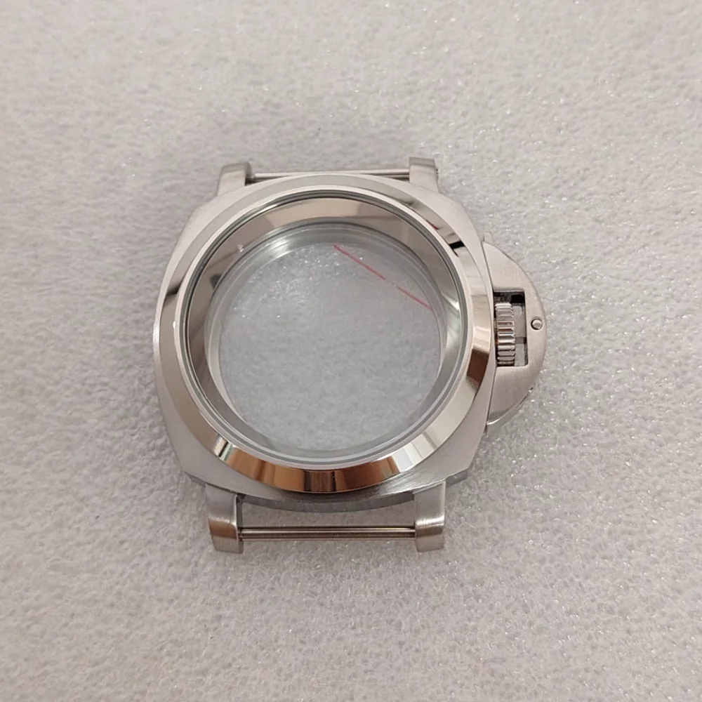 40 مللي متر ساعة مع مقبض الحال بالنسبة NH35 NH36 4R 7S ساعة يد تعمل بالحركة اكسسوارات فضي اللون الفولاذ المقاوم للصدأ