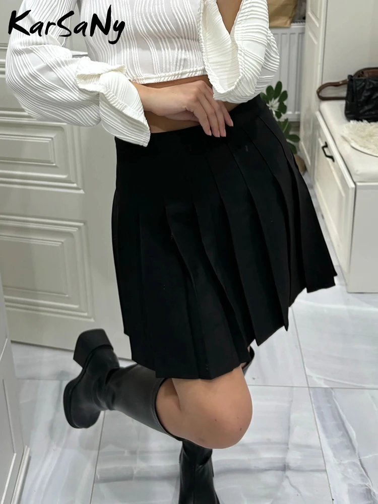 A Line Mini Skirts Pleated Women Summer High Waist White Short Skirt With Under Shorts Gray Pleated Skirts For Women Summer 2023