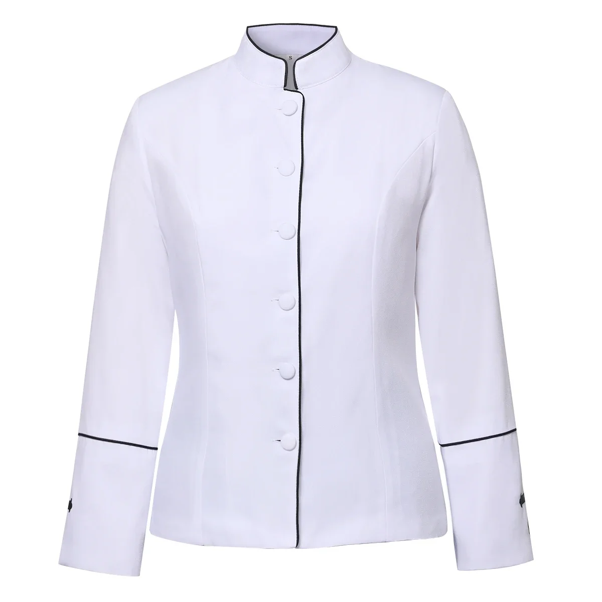 Medieval Clergy Jacket Coat for Women Female Stand Collar Long Sleeve Cross Priest Catholic Church Cross Uniform