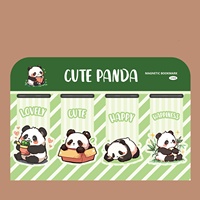 Set of 4 Magnetic Panda Bookmarks Animal-Themed Fold-over Page Markers for Books, Creative Gift for Readers & Students