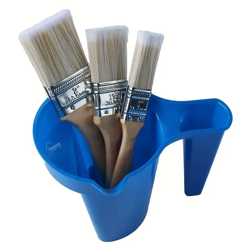 Set di tazze e pennelli con tre manici in legno