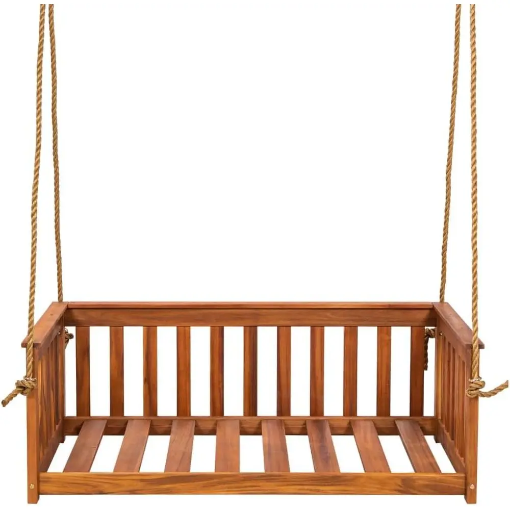 

Качели-кушетка из дерева акации размером для кроватки, натуральная отделка с веревками