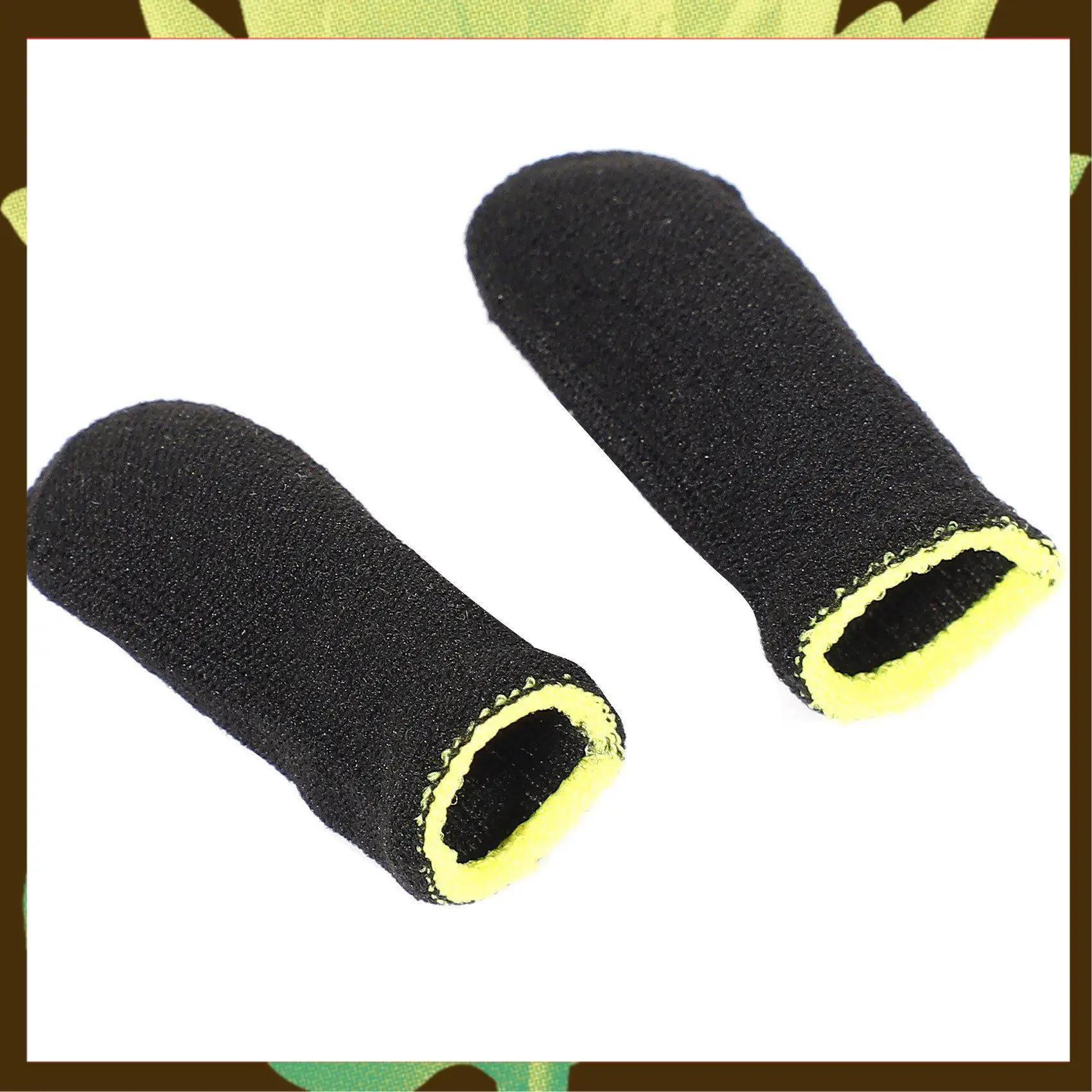 

18-Pin Carbon Fiber Finger Sleeves For PUBG Mobile Games Press Screen Finger Sleeves Black & Yellow(128 Pcs)-[Y03A]