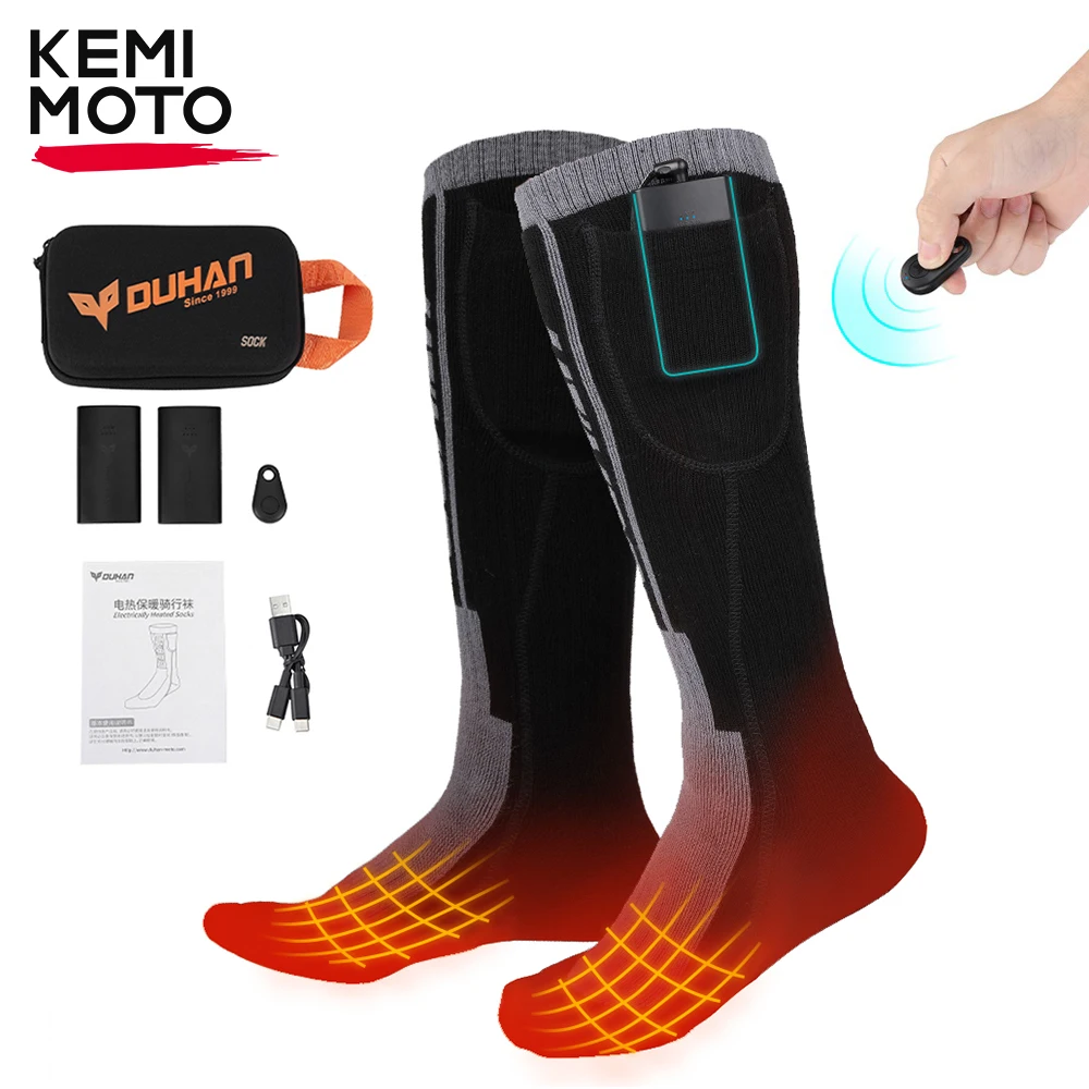 Beheizte Wintersocken mit Fernbedienung, 2600mAh wiederaufladbare Thermosocken, Vorfußheizung, verdickte elektrische Fußwärmer für Motorradfahrten, Langstreckenfahrten, Skifahren, Snowboarden,