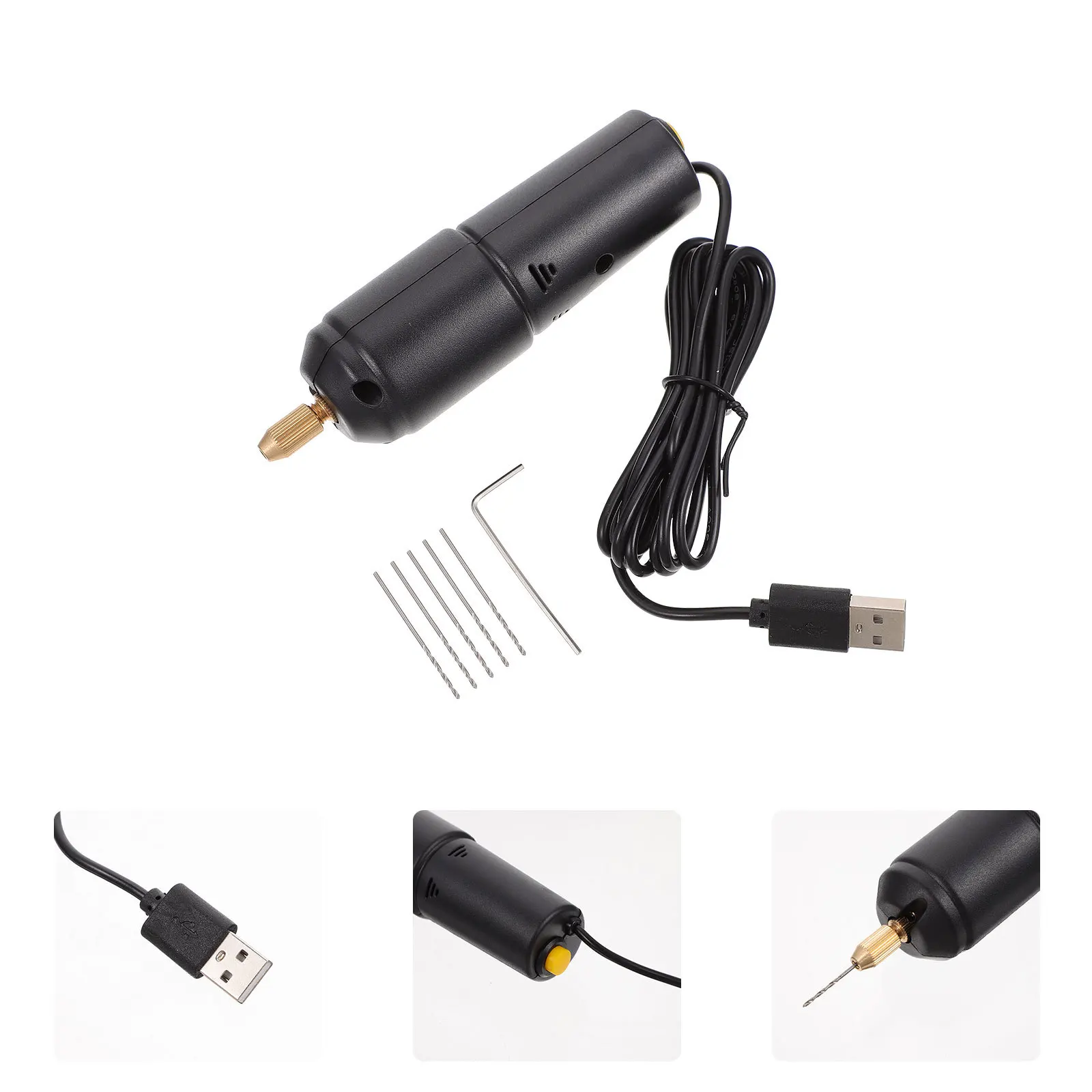 

1 комплект, мини-USB зарядка, ручная электрическая дрель, маленький жемчужный аэромодельный эпоксидный дырокол, легкий портативный перфоратор «сделай сам»