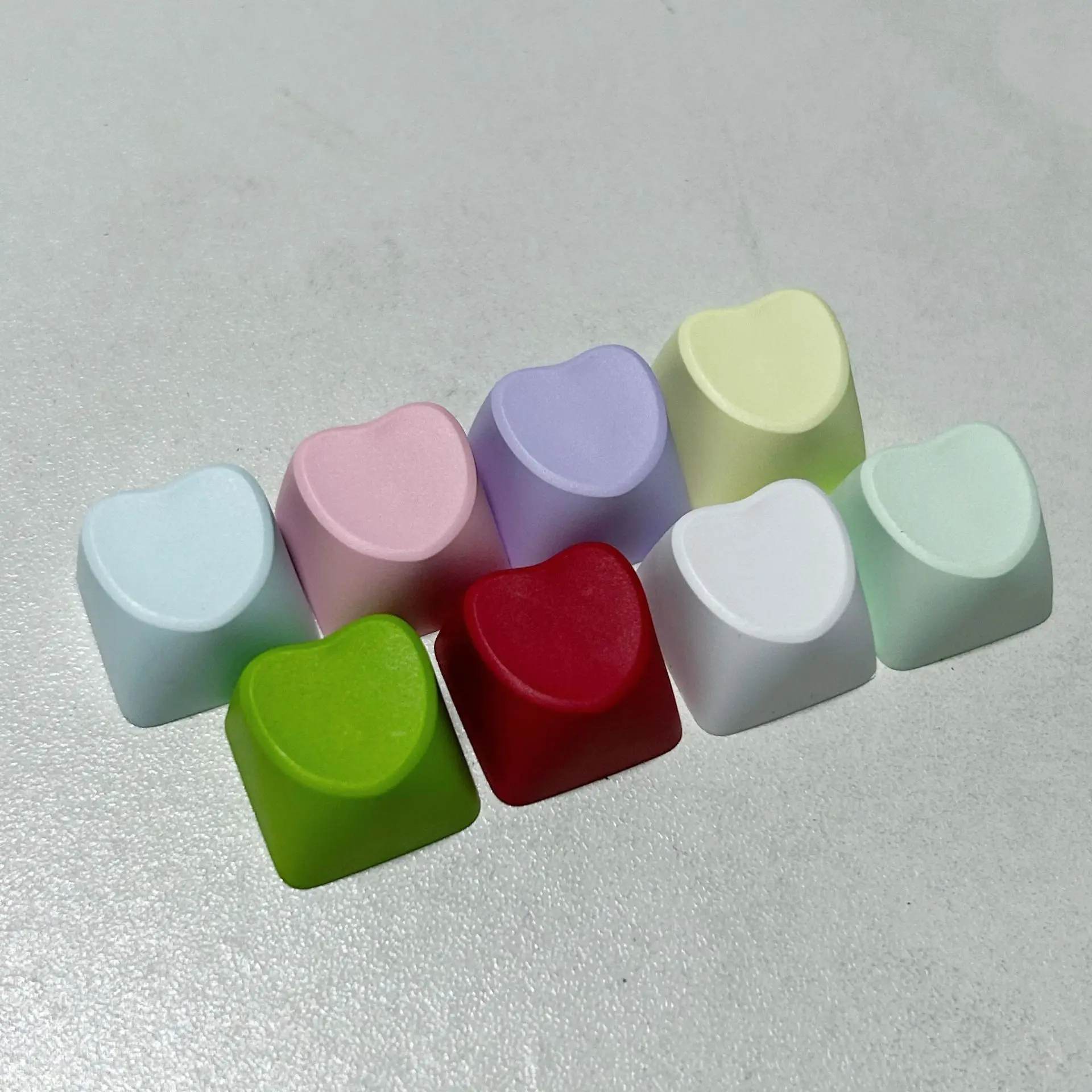 Fingertip Stress Relief Spielzeug Makronen Liebe Herz Clicker Spielzeug ECD Mechanische Tastatur Neuheit Zappeln Spielzeug Schlüssel Anhänger Mit Licht