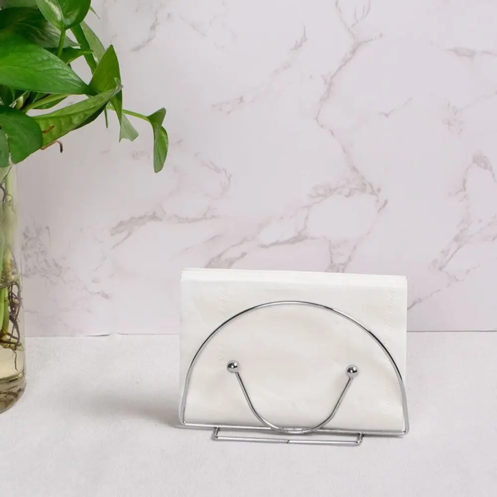 

Simple Table Napkin Holder Fanshaped Wrought Iron Serviette Holder Vertical Rack Creative Napkin Clip Rack Box Coffee Shop