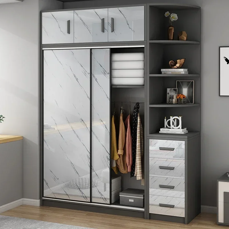 Nordic Luxury Tall Wardrobes Orgnizer Modular Wooden Dressing Clothes Wardrobes Bedroom Cupboard Roupeiro De Quarto Furniture