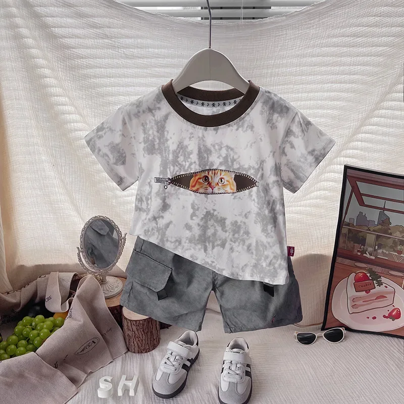 

New Summer Baby Boys Clothes Suit Children Casual Short Sleeved T-Shirt Shorts 2Pcs/Sets Infant Girls Clothing Kids Tracksuits