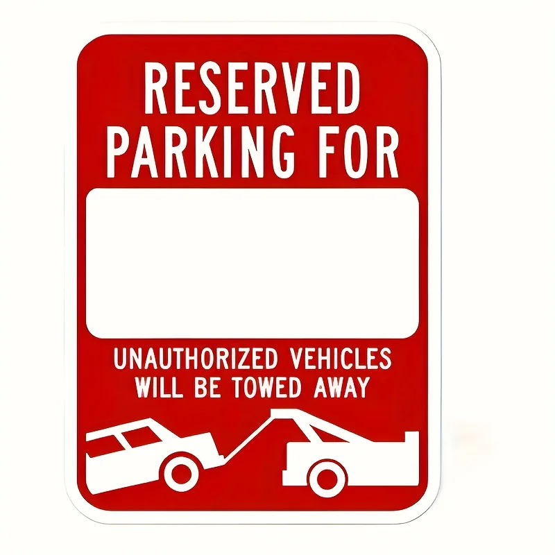 1pc Custom No Parking Sign, Art Deco Design Reserved Parking Aluminum Plate, 12X8 Inch Rust-Resistant Metal, Wall Mount