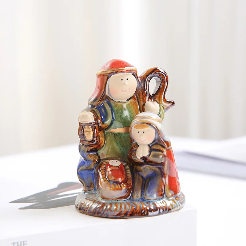 

Home decoration ornaments, ceramic religious crafts, Jesus Saint Mary cartoon dolls