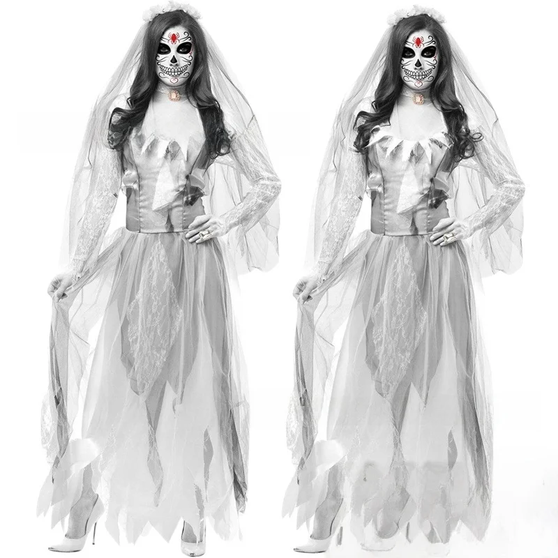 Plus Size Halloween Hochzeit Geist Zombie Kostüm Erwachsene Bühne Teufel Outfit Damen Traditionelles chinesisches ethnisches Kostüm