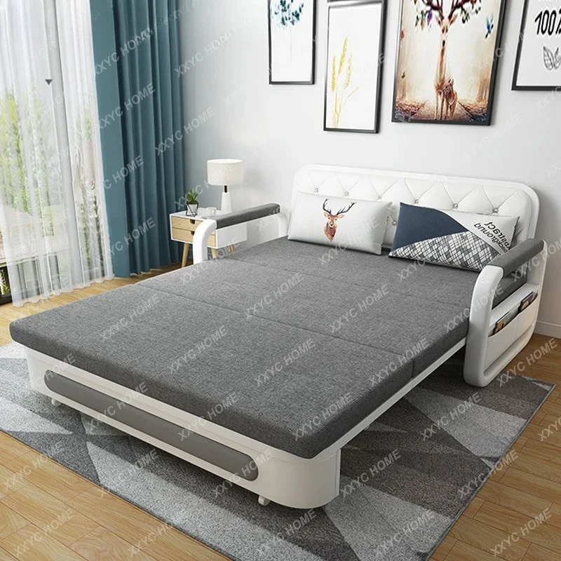 HH Sofa bed foldable dual-purpose multi-functional living room small apartment single and double sofa bed