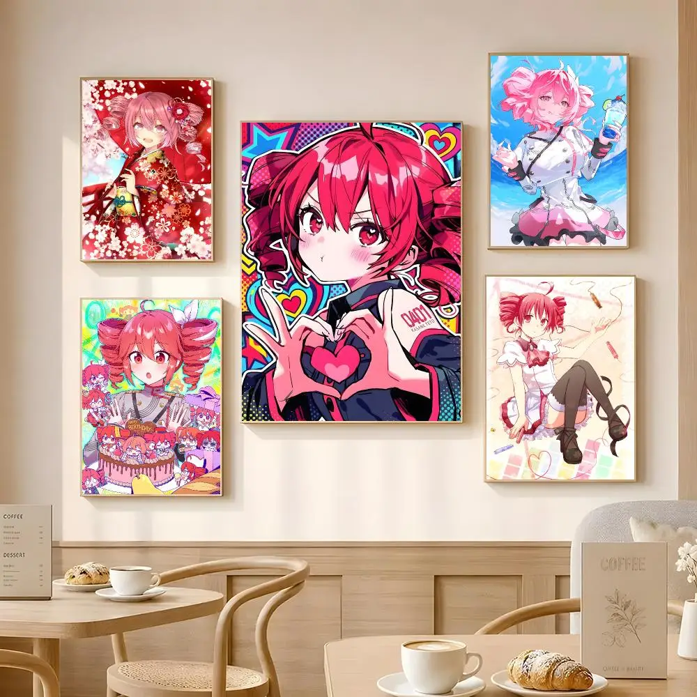 Virtual Singer Kasane Teto Poster Poster Self-adhesive Art Waterproof Paper Sticker Coffee House Bar Room Wall Decor