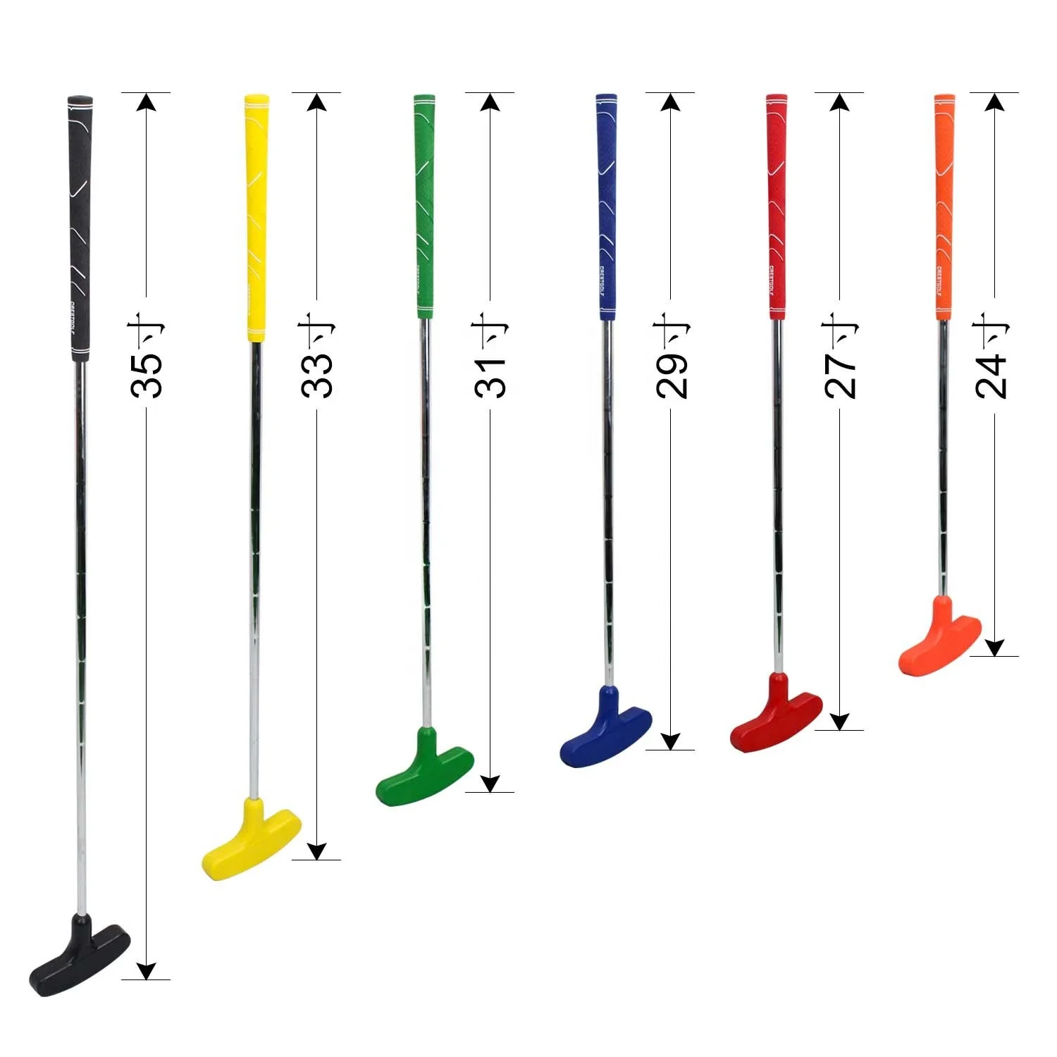 For Factory direct sale double side Golf putter High Quality Steel shaft colorful grip  head Wholesale Kids mini golf putter