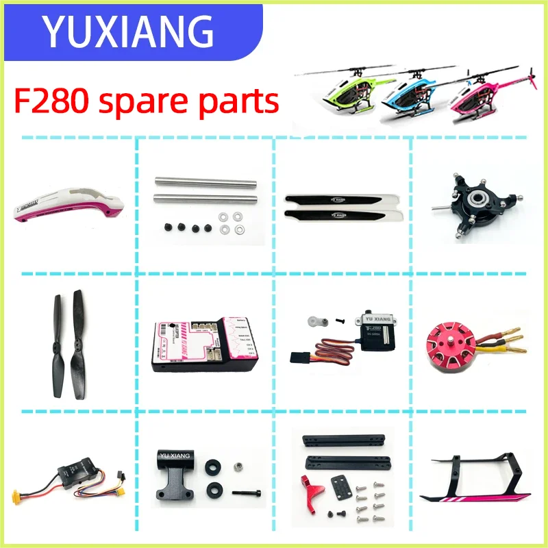 YUXIANG F280 6CH 3D RC Helicopter All spare parts   Remote control Paddle Blade Motor Servo CCPM Feathering Shaft Main Shaft