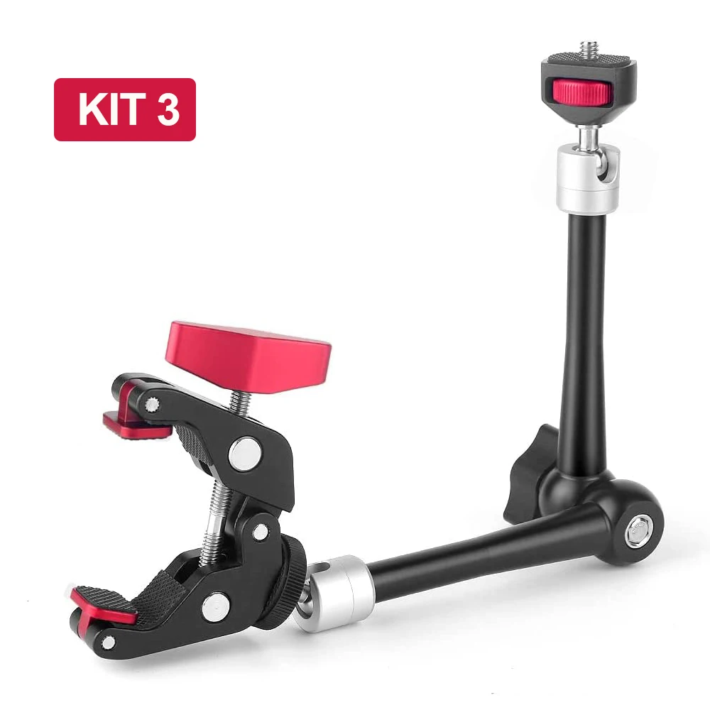 Adjustable Articulating Friction Magic Arm Super Clamp Set for Field Monitor LED Video Fill Light Smart Phone Gopro Camera