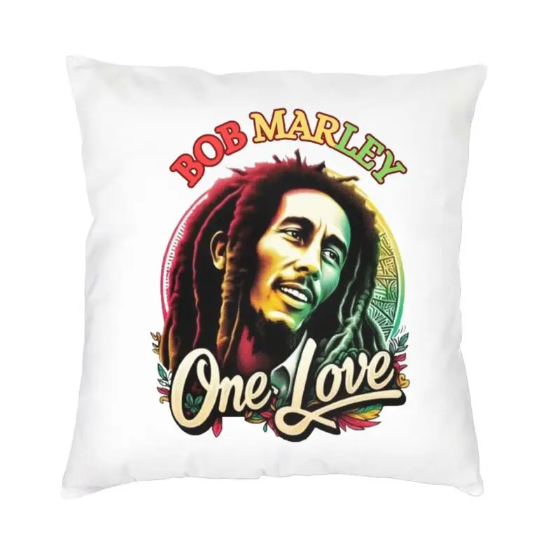 Jamaica Reggae Music Bob Marley Square Pillow Case Decoration Cushions Throw Pillow for Sofa Double-sided Printing