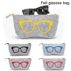 5 Colors Unisex Cosmetic Bag Portable Wool Felt Cloth Glasses Bag Eyeglasses Cases Sunglass Pen Students Unisex Storage Bags