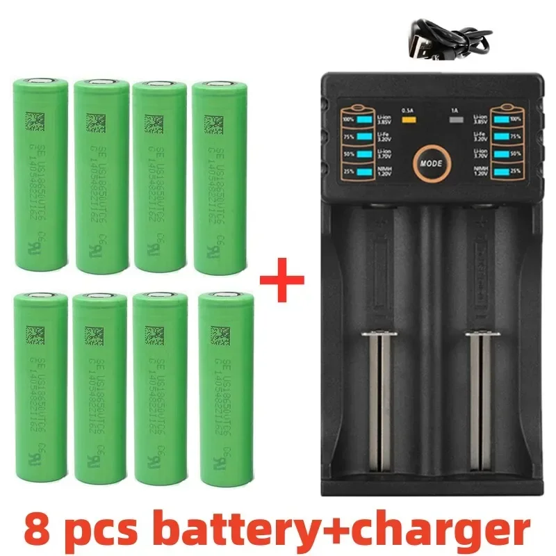 

2023 New original 3.7 V 3000 MAH 18650 battery for us18650 Sony VTC6 30A toys tools flashlight battery+USB Charger