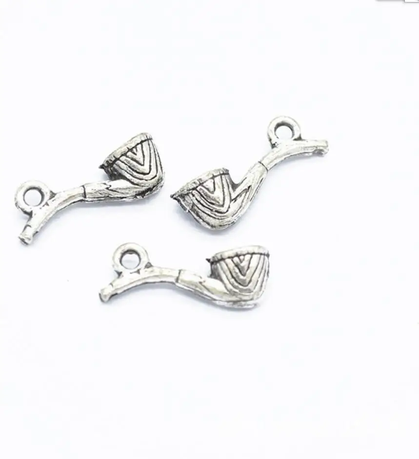 200pcs Antique tobacco pipe Charms Pendants for Jewelry Making Handmade Craft 20*7mm F0714