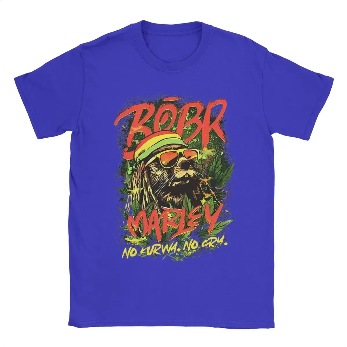 Cotton T Shirt Short Sleeve Tees Plus Size Novelty Bobr Marley No Kurwa No Cry Kurwa Bober Beaver Boberek T-Shirts for Men 2024