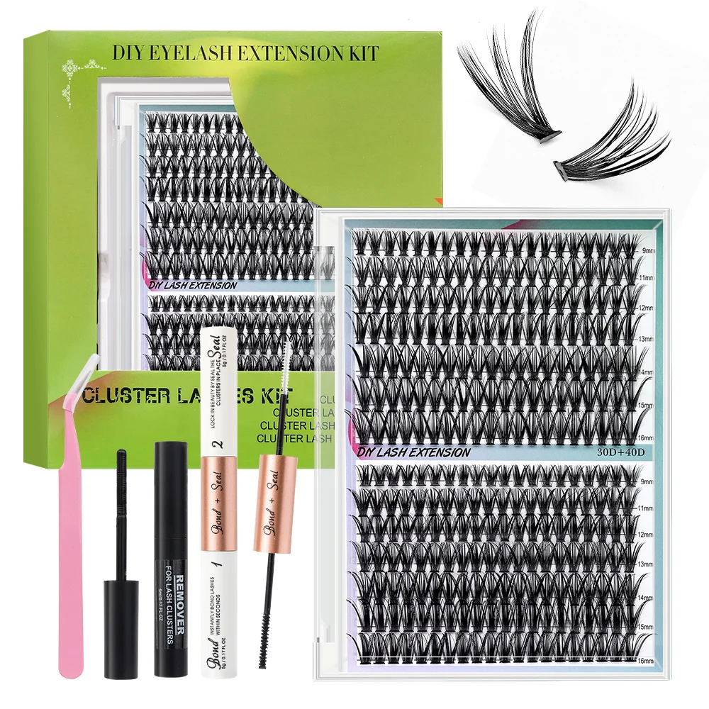 

Lash Clusters Kit 280pcs Individual Lashes Eyelashes Mix Lengths D Curl eyelash and Apply Under your Lashes false eyelashes