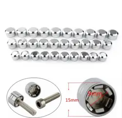 10PCS 9mm 11.5mm 13mm Aluminum Motorcycle Bolts Topper Cap Cover Universal For Harley Davidson Models Inner  Chrome