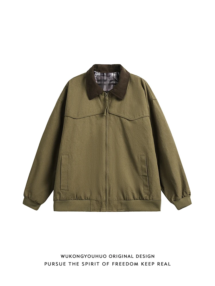 

Vintage Trendy Brand Cleanfit Tooling Detroit Coat Men's Street Loose Versatile Lapel Jacket