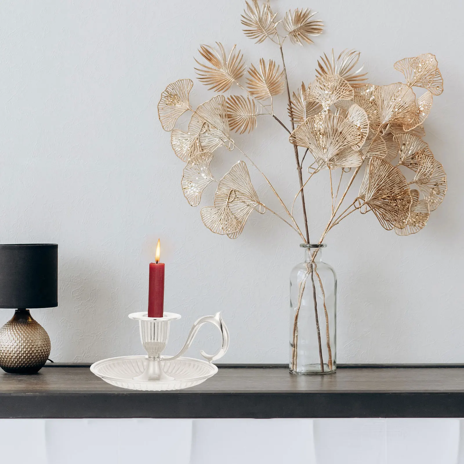 

Vintage Handheld Candlestick Metal Taper Holder For Wedding Party Tabletop Decor Festival Home Decoration