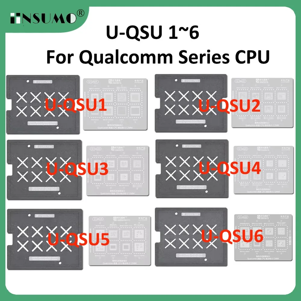AMAOE U-QSU1-6 BGA Reballing Stencil For Qualcomm series CPU SM8350 SM8250 SM8475 SM7325 SM7125 SM7350 SM7250 SM8750 SM8635 Net