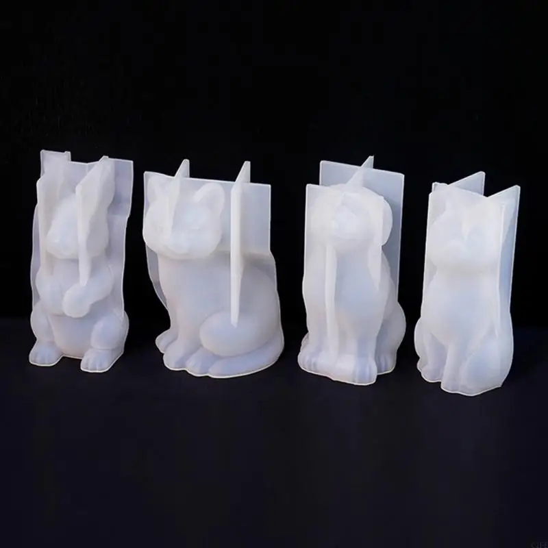 C1FE Animal Mold, Dog Rabbit Mold for Candle Gypsum Ornament