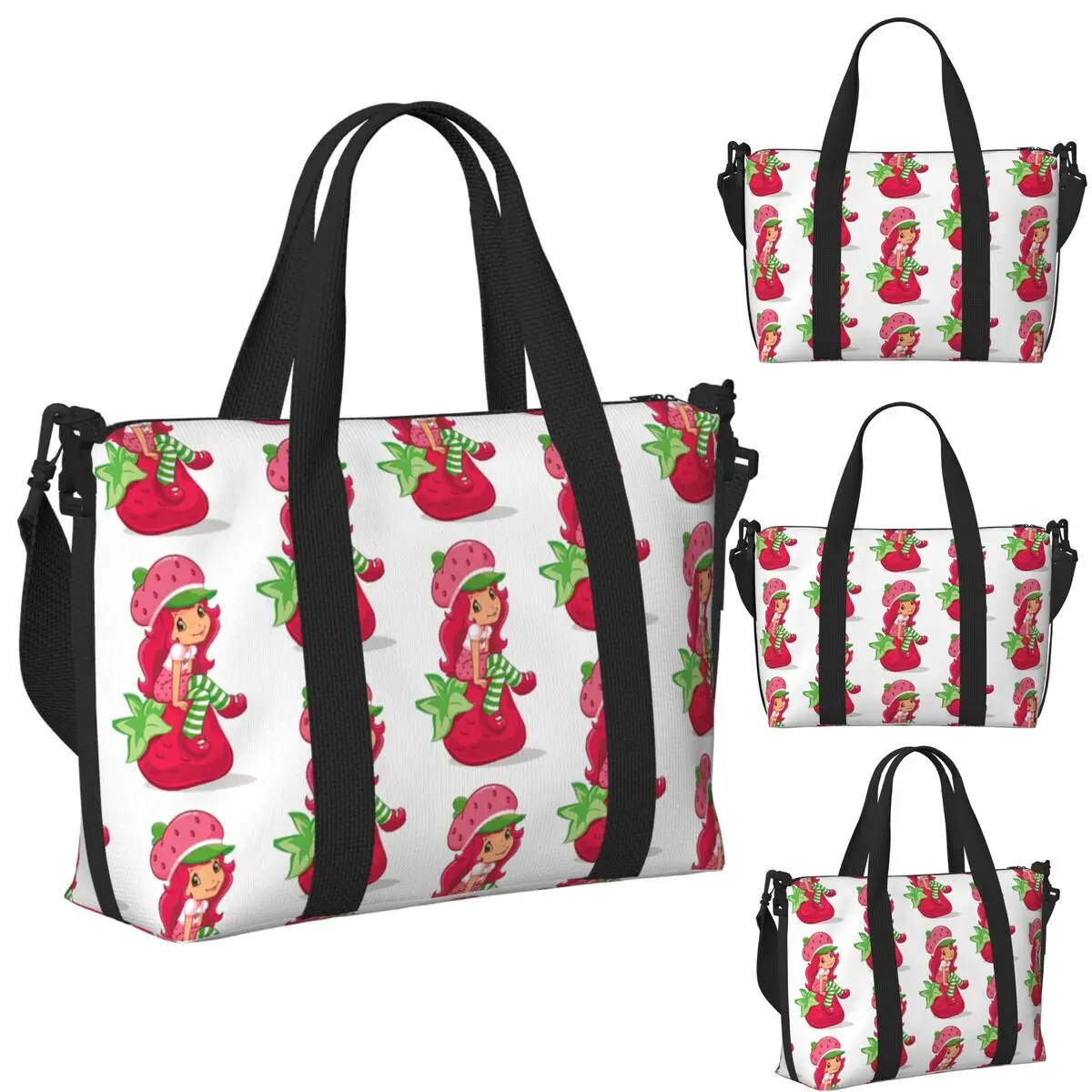

S-Strawberry-S S-Shortcake-S Girl Cartoon Anime Beach Travel Bag Tote Bags for Gym Yoga Women Shopping Duffle Shoulder Bag