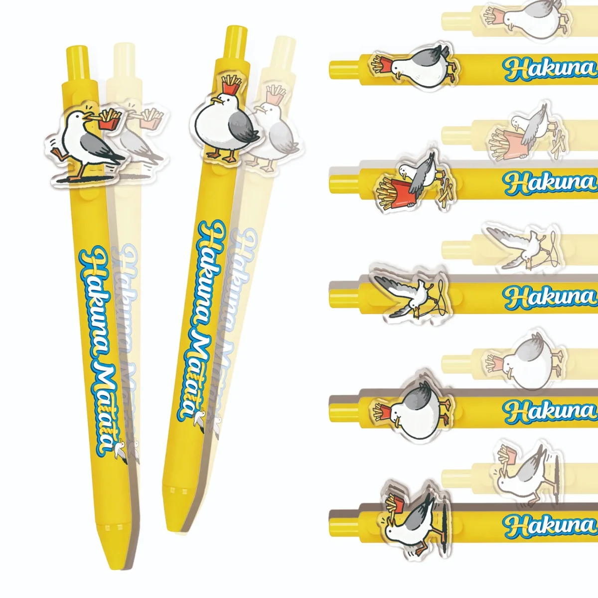 

5/10PCS Dockland Whole Point French Fries round Pen Set Student Writing Pens Comfortable Grip Portable Office Supplies